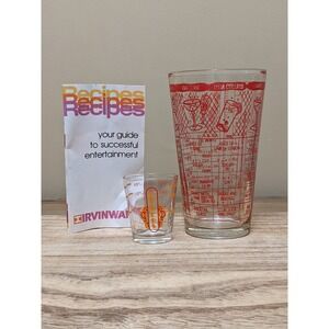 Irvinware Cocktail Recipe Mixing Glass Tumbler & Jigger Shot Glass Barware Set